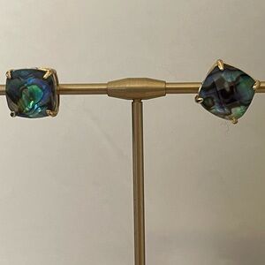 Kate Spade - blue/green Abalone Colored stone earrings includes pouch